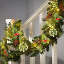 Artificial Christmas Garland Green 9 FT Color Changing