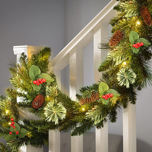 Artificial Christmas Garland Green 9 FT Color Changing