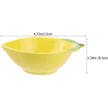 3er-Set gelbe Keramik-Saucenschalen mit tiefem Tellerdesign