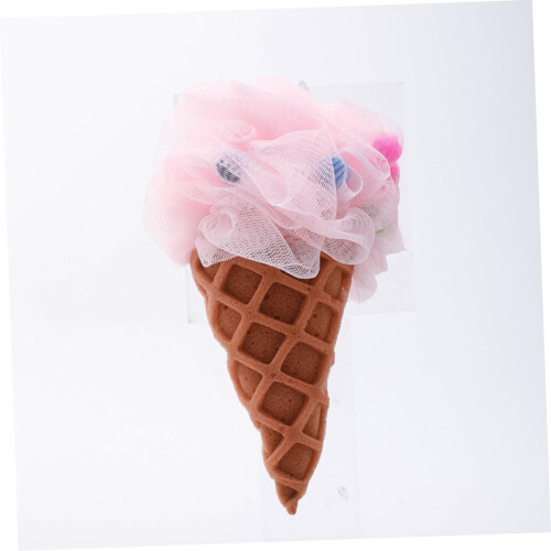 Eiscreme-Duschschwamm-Set, 3-teilig, Regenbogen, Blau gestreift 2