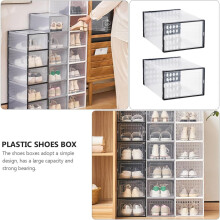 3er-Set Schuhkartons, Aufbewahrungsboxen 34 x 15,5 x 24 cm, aus robustem PP-Kunststoff, leicht zu verstauen, für Zuhause