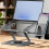 Multiple Angle Laptop Risers With Integrated Phone Stand And 2