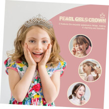 4 stuks strass parel kroontjes voor meisjes, tiara's, haaraccessoires voor jongens en meisjes, prinsessen- en sprookjesfeestdecoratie