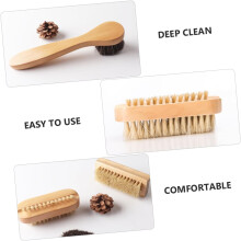 Set di 3 spazzole in legno per la pulizia, con setole di maiale, ideali per lavare i piatti e pulire il bagno.