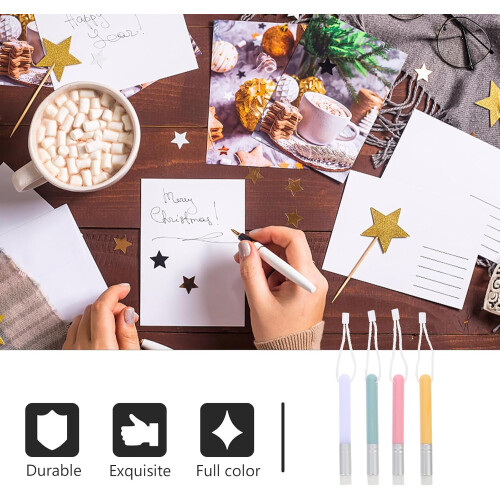 4Pcs Mini Ink Blending Brush Set Plastic Art Blending Tool for DIY Ink Graffiti Crafting 2