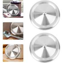 4 Stück Metallbecherdeckel, runde, hitzebeständige Edelstahldeckel, leicht zu verstauen