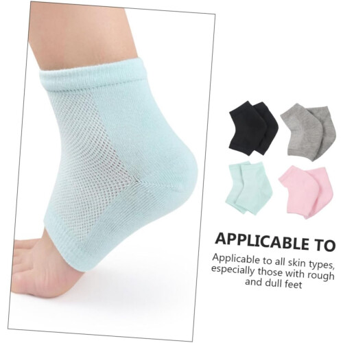 4 ζευγάρια κάλτσες με τζελ και slip heel για ενυδάτωση και αίσθηση ανοιχτών δακτύλων 2