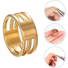 4-teiliges Set aus Edelstahl-Biegeringöffnern, 18 mm Goldringverbinder
