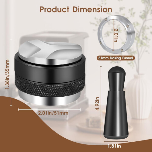 51mm Espresso Kit: Calibrated Tamper, Dosing Funnel & Tools 2