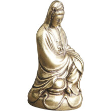 4-teiliges Set aus Guanyin-Statuen aus Messing im Vintage-Stil, ideal als Dekoration für Zuhause und als Buddha-Figur.