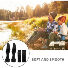 Ensemble de 4 protège-pointes de canne à pêche et sangle de fixation élastique, manchon et attache noirs pour canne à pêche