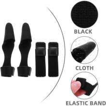 4er-Set Angelrutenspitzenschutz und elastisches Befestigungsband, schwarze Angelrutenhülle und -binde