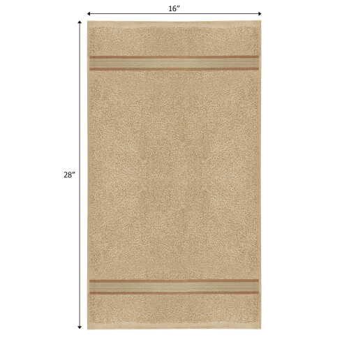 Conjunto de 6 toalhas de mão de algodão bege, 40x70 cm (16x28 polegadas) 2