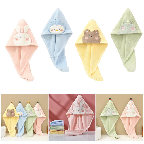 Zachte fleece haarhanddoek met knoopsluiting 1