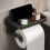Sort ABS toiletpapirholder med telefonhylde 3