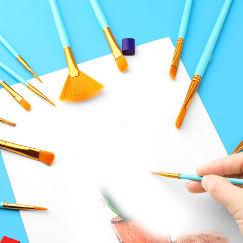 Pack of Paint Brush Assorted Sizes Nonslip Handle for-Sky Blue 2