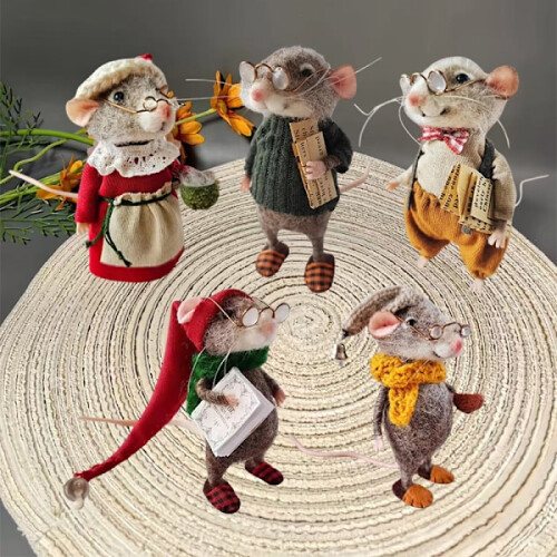 Felt Mouse Ornament Kit - Handmade Christmas Decoration 2