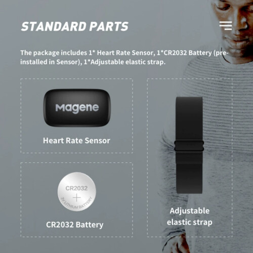 Καρδιακός παλμός Magene H003, αισθητήρας στήθους ANT+ & Bluetooth 5.0, αδιάβροχος IP67, για π 1