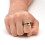 Δαχτυλίδι Tioneer Galaxy Style Tungsten Carbide με ένθετο Opal & φύλλο χρυσού σε βέρα 8mm ή 6mm για 4