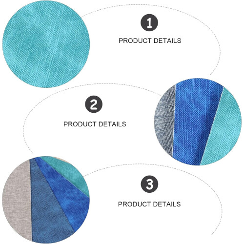 6pcs Pu Leather Sheets DIY Craft Set, couro sintético de grão de denim texturado 2