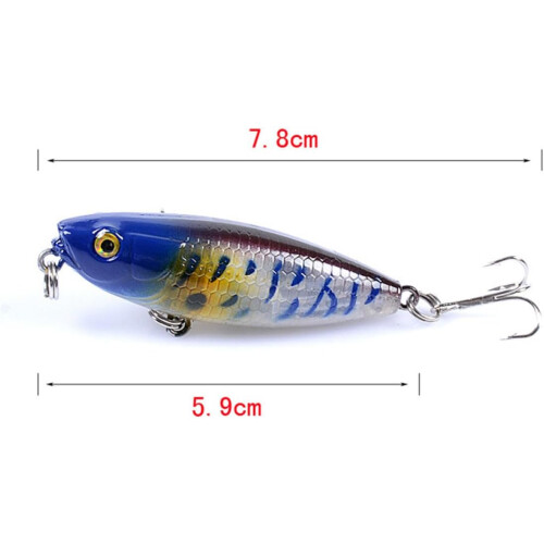 6 Stück 5,9 cm 6,9 g schwimmende, künstliche Köder in Stiftform, hart lackierte Angelköder, naturgetreue Swimbaits 1