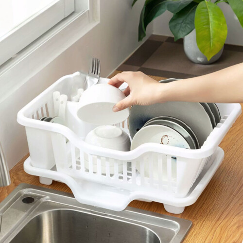 Large Thickened Bowls Drainer Heavy Duty Plastic Drying-Green 1