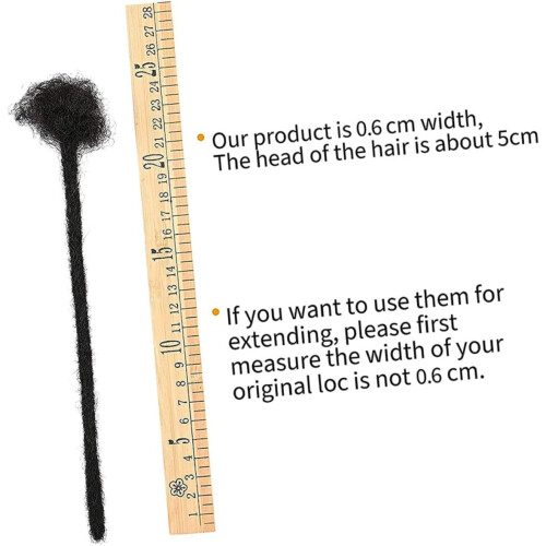 Echthaar-Dreadlock-Extensions, 20 cm, schwarze Echthaar-Dreadlocks für Männer im Hip-Hop-Stil 1