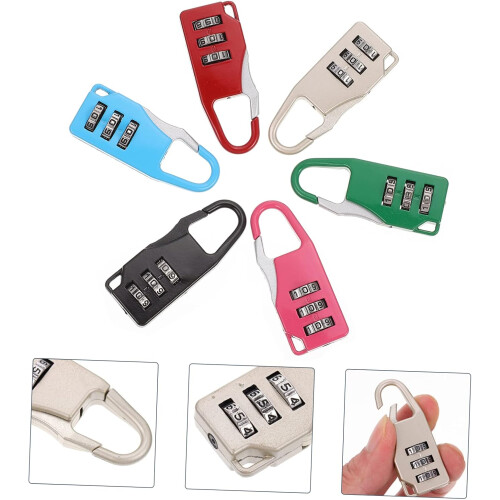6pcs Small 3-Digit Password Padlock Set for Suitcase Luggage Backpack Baggage Toolbox 2