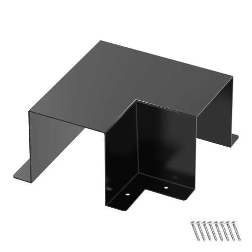 10,2 x 10,2 cm flache Ellenbogen-90-Grad-Bogenabdeckung,-Schwarz