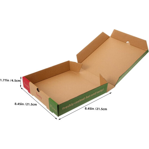 Caixas de pizza de papel dobrável de 5pcs 8 polegadas para caixas de embalagem de pizza de qualidade alimentar 21.5x21.5x4.5cm 1