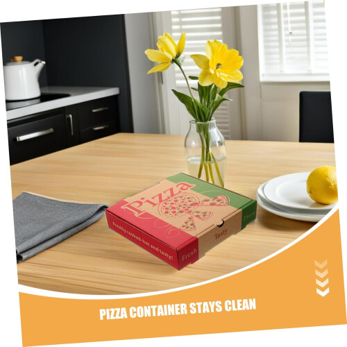 Caixas de pizza de papel dobrável de 5pcs 8 polegadas para caixas de embalagem de pizza de qualidade alimentar 21.5x21.5x4.5cm 2