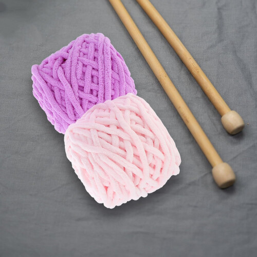 4-pack handstickat bomullsgarnset DIY ullgarn för halsduks- och mössstygn 2