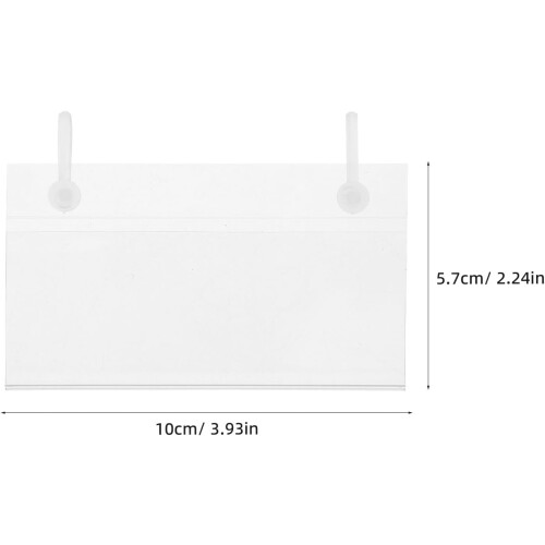 50Pcs Plastic Label Holders for Wire Shelving with Double Hooks, 100X55Mm Basket Tags 1