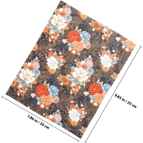 Japanese Style Cotton Fabric Bundle 5pcs 20x25cm Floral Patchwork Squares 1
