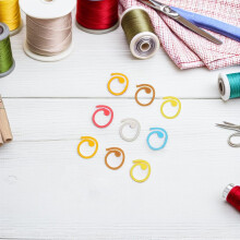 60 Stück geflochtene Markierungsknöpfe aus Kunststoff, Maschenmarkierer für Stricken und Häkeln, Sicherheitsnadeln, Garnhalter