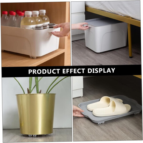 4 Stück flache Lenkrollen für Unterbett-Regale, selbstklebend, robust 1