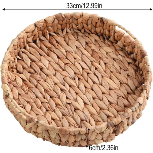 Bandeja de frutas artesanal em jacinto-d'água, 33 cm (13 polegadas) 1