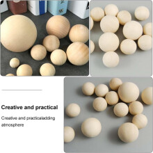 60pcs Unfinished Round Hemu Wood Beads 25mm Solid Smooth DIY Wooden Balls