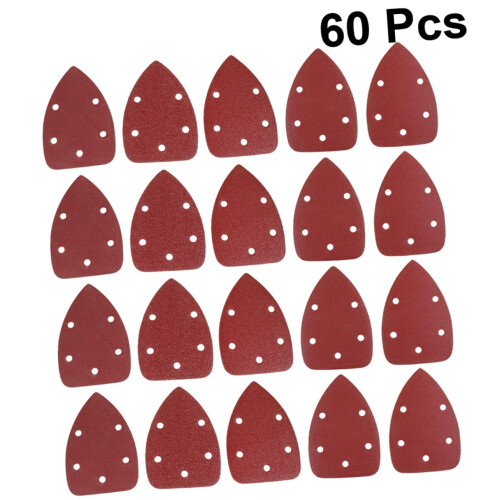 60pcs Triangular Paper Sandpaper Holes Triangle Back Paper Sandpaper Flocking Autoadesivo 1