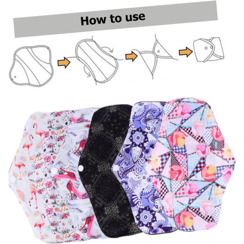 compresas menstruales reutilizables lavables con bolsa de almacenamiento práctica 2
