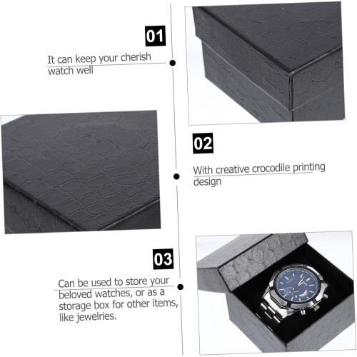4pcs Multi-function Watch Packaging Box Watch Storage Box Embossed Pattern 2
