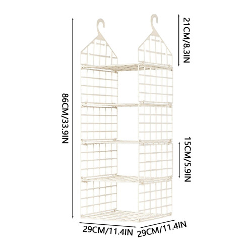 Mensola organizer per armadio a 4 livelli – Plastica, 2