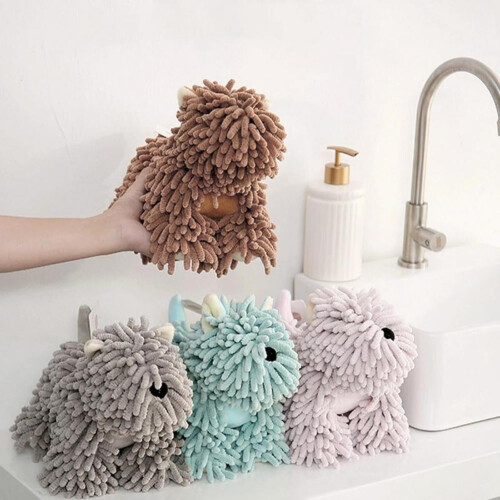 Serviette en chenille motif chiot 26 x 13 cm 2
