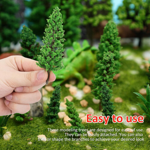 40pcs Mixed Miniature Model Trees Set for DIY Crafts and Model Train Scenery 2