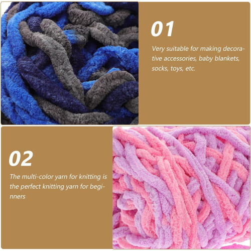 6 Knäuel dickes Häkelgarn aus Acryl für Pullover, Schals und Mützen 2