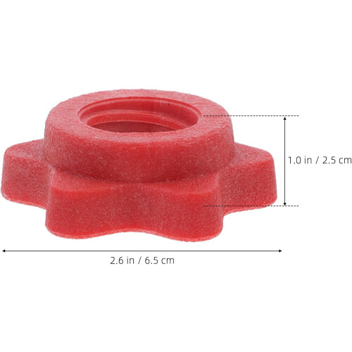 Dumbbell Barbell Fixing Nuts 4Pcs Self-Locking Hexagonal Red Plastic Pieces 1