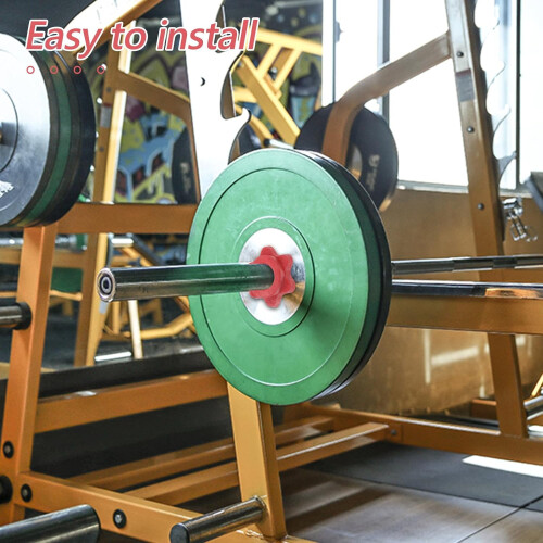 Dumbbell Barbell Fixing Nuts 4Pcs Self-Locking Hexagonal Red Plastic Pieces 2