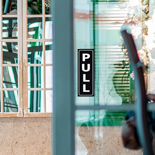 Αυτοκόλλητα Πόρτας Creative Pull Push 12 τεμάχια μαύρα αυτοκόλλητα πόρτας 4x13cm 2