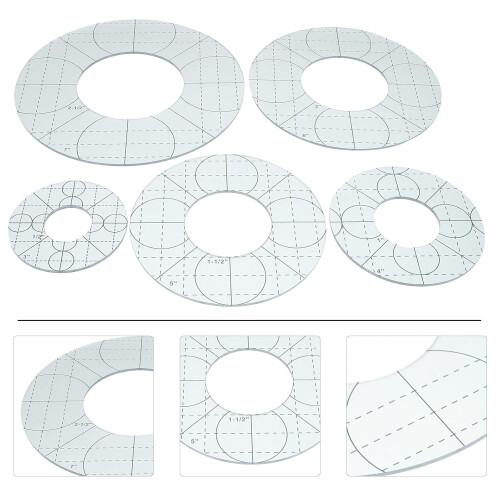 5pcs Acrílico Patchwork Quilting Ruler Set para tecido de costura DIY, modelos de ferramenta de patchwork precisos 2