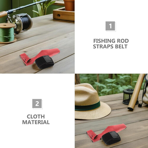 5 Sets Red Fishing Rod Protector Straps with High Elastic Rod Tip Covers 2